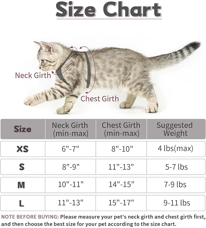 Cat Vest Harness and Small Dog Vest Harness for Walking, All Weather Mesh Harness, Cat Vest Harness with Reflective Strap, Step in Adjustable Harness for Small Cats (Gray, S)
