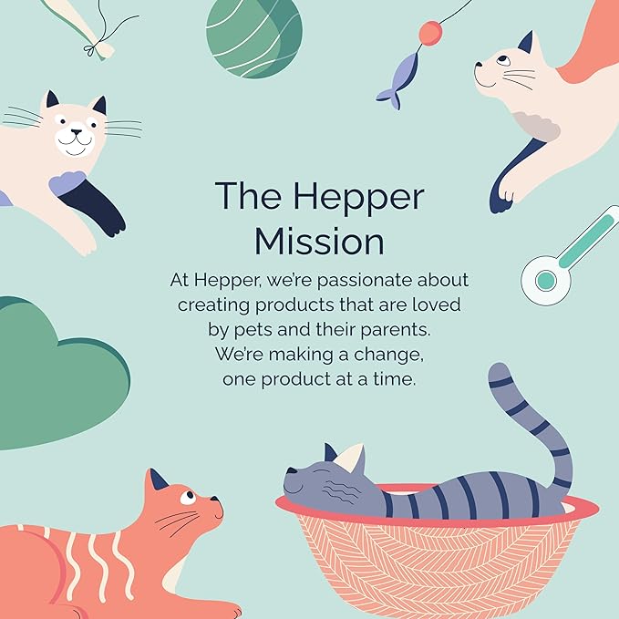 Hepper Cat Nest - Washable Cat Bed with Removable Fluffy Fleece Liner - Cozy Comfy Calming Bed Round Shape - Cat Warming Bed - Donut Bed Desk Ready - Small Bed for Indoor Cats (Grey/Grey)