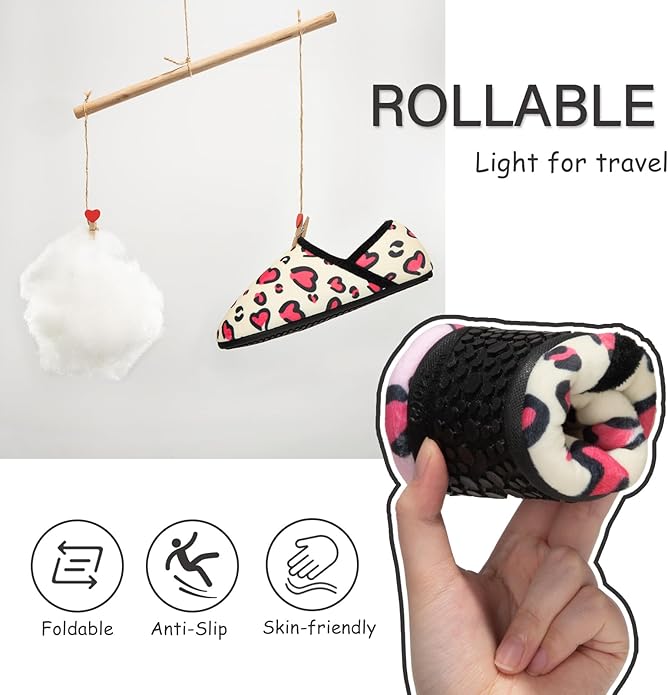 ATHMILE House Slippers for Women Men Indoor Barefoot Slippers Socks Furry Slip on House Shoes Cozy Comfy Slippers for Home Bedroom Travel Yoga