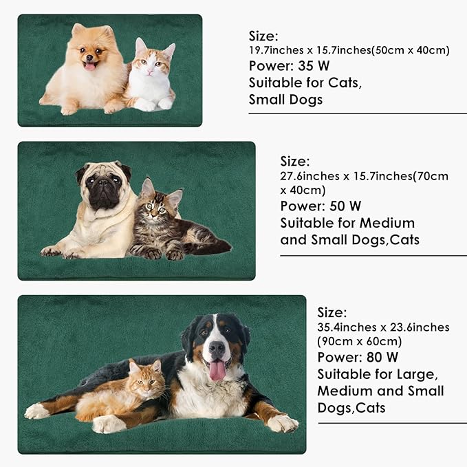 PETNF Outdoor Heated Pet Bed with Waterproof Cover,Pet Heating Pads for Dog,Soft Electric Blanket Auto Temperature Control,Heating Mat for Dog House Cabin Cot Doorway,Rescue Cats