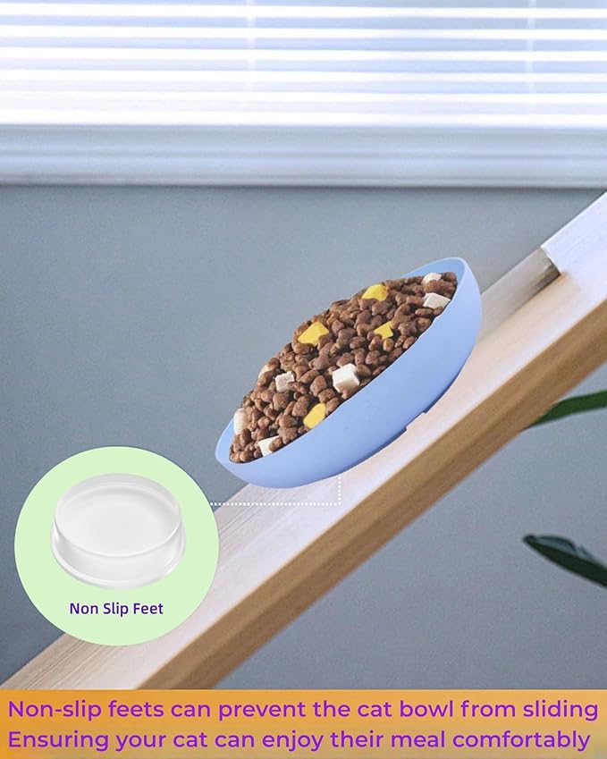 6-Pack Cat Food Bowl with Non Slip Feet, Whisker Fatigue Cat Dishes for Food, Shallow Kitten Bowls Set for Indoor Cats, 5.5" Flat Cat Plates for Wet Food