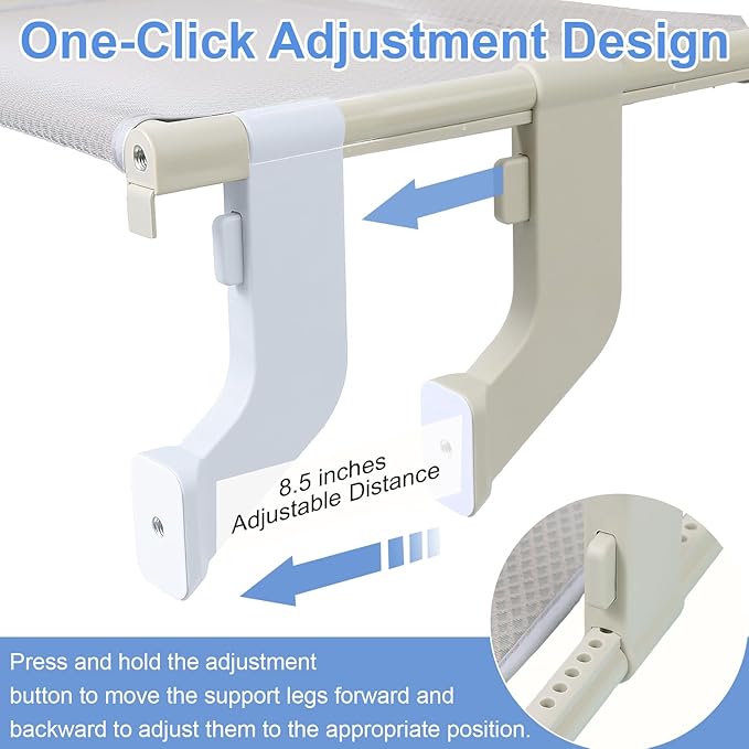 2-in-1 Cat Window Perch for Large Indoor Cats, Cat Window Hammock for Window with Solid Metal Frame, Cat Window Seat, Window Cat Perch Bed for Cats Inside, Cat Window Bed Shelf for Windowsill, Bedside