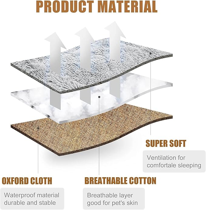 Cat Bed Small Dog Bed Self Warming Cat Bed Self Heating Cat Pad Extra Warm Thermal Kitten Beds for Indoor Outdoor Kittens Small Pets 24''X20'' (Khaki)