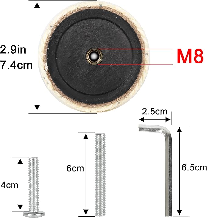 4 PCS 7.4cm 2.91in Diameter Cat Scratching Post Replacement Sisal Pole (50cm/19.69in, M8)
