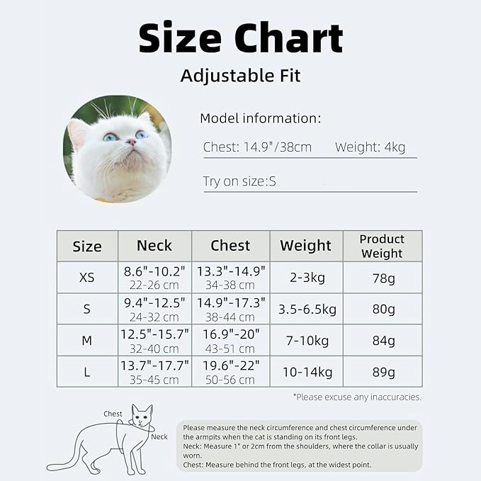 Escape-Proof Cat Harness and Leash Set - Adjustable and Comfortable - Ideal for Walking Cat Outdoors - Fits Kittens, Medium, and Large Cats (Beige, XS)