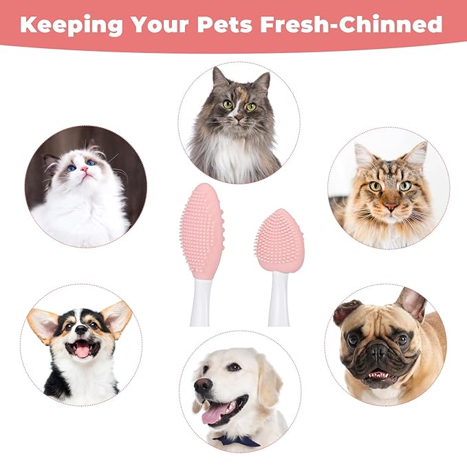 6Pcs Cat Acne Chin Treatment, Black Seed Brush Soft Silicone Cat Grooming Scraper Brush, for Cats Chin Acne & Blackhead Exfoliation, Double-sided Cat Brush