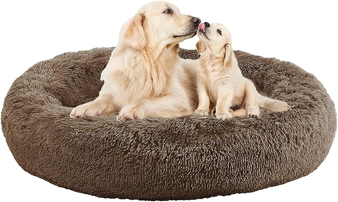 Nisrada Dog Bed for Small Medium Large Dogs, 30 inch Calming Dogs Bed, Washable-Round Cozy Soft Pet Bed for Puppy and Kitten with Slip-Resistant Bottom