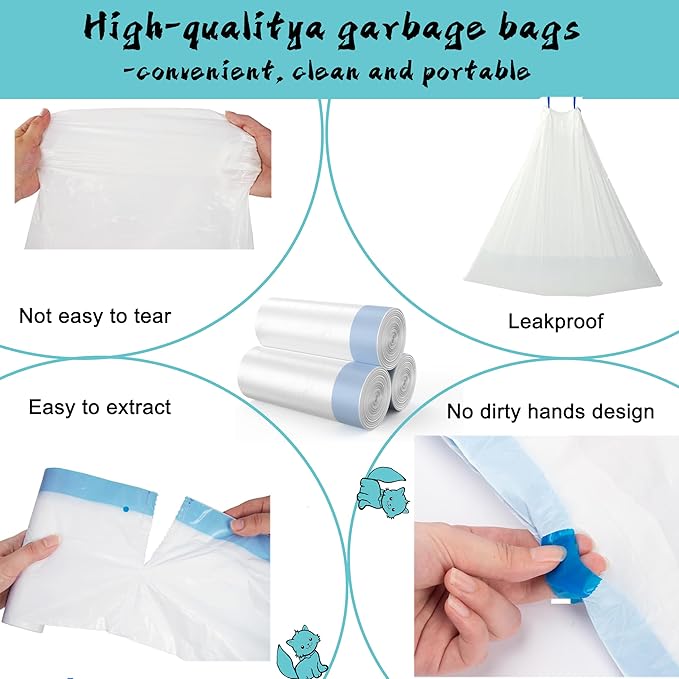 45 Count Waste Bags for Self-Cleaning Cat Litter Box, Replacement Extra Large Cat Litter Box Liners, Cat Waste Bags for Automatic Cleaning Cat Litter Boxes 6.2 x 2 Inches（3Packs/45 Counts）