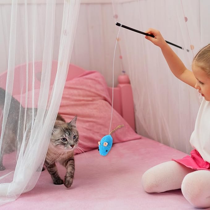 8 Pack Toy Mice for Cats Cat Mice Toys Interactive Toy Cats Mouse Plush Cat Toys Catnip Toy Biting Toys for Cats Mouse Shaped Toy for Indoor Cats Realistic Design 8 Color