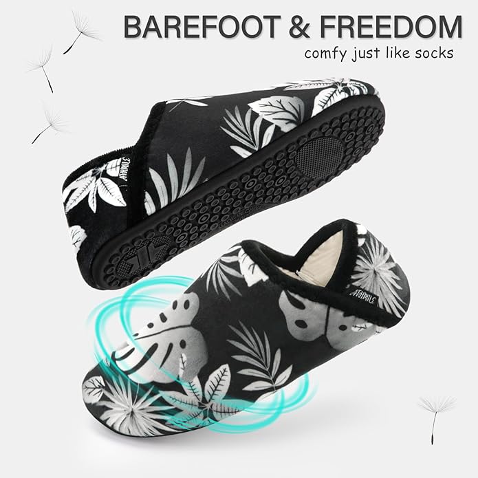 ATHMILE House Slippers for Women Men Indoor Barefoot Slippers Socks Furry Slip on House Shoes Cozy Comfy Slippers for Home Bedroom Travel Yoga