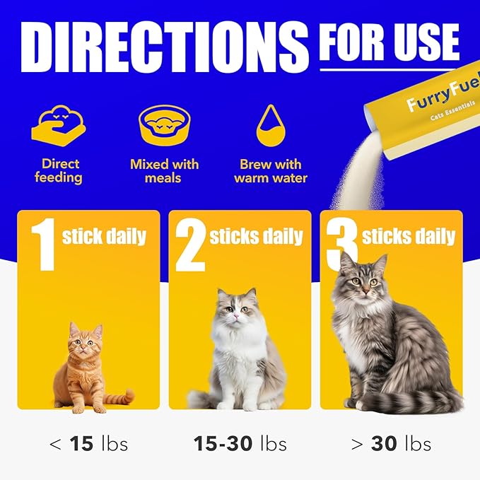 5-in-1 Cat Probiotic Powder Supplement, Vet-Formulated Probiotics + Prebiotics, 5 Billion CFUs for Digestive Support & Health | Cat Vitamins, Nutritions 30 Sticks (Chicken, No Corn or Wheat)