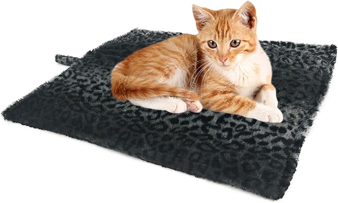 WALOO Pets Self Heating Thermal Cat Mat & Napping Pad (Leopard Gray)