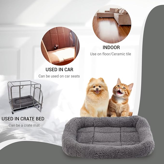 lesypet Cat Beds for Indoor Cats, 15" x 10" Small Cat Bed Curl Sleep Plush Cushion with Pillow, Non-Slip Bottom Washable Mat for Small Pet Puppy Rabbit, Small