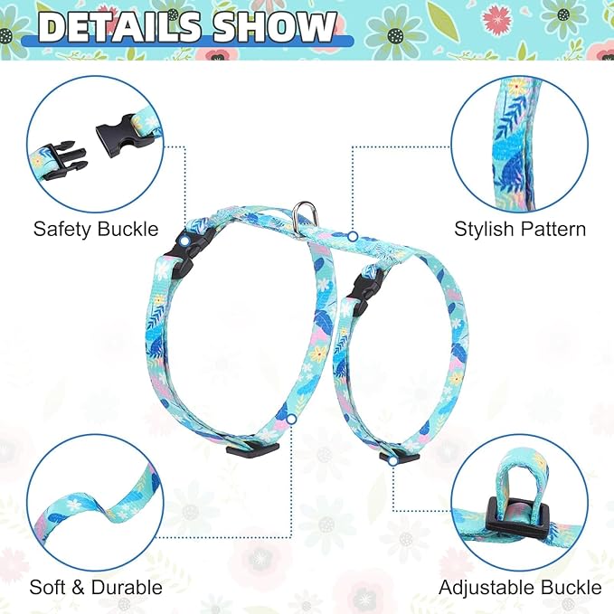 KOOLTAIL Cat Harness and Leash Set Escape Proof with Cat Airtag Holder Collars (3 in 1), Comfortable Lightweight Adjustable Kitten Harness for Small Medium Large Cats Safe Walking & Travel, Green