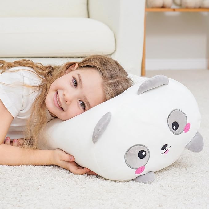 24 inch Large Panda Plush Pillow Toy, Panda Big Stuffed Animals, Kawaii White Bear Doll Jumbo Cushion Plushies Gift for Girls Boys Kids, Birthday
