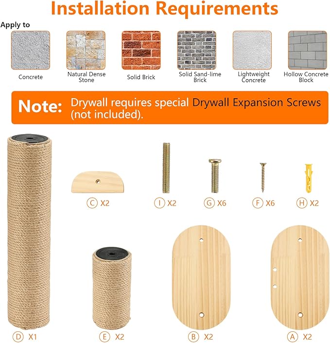 Cat Wall Shelves,Transformable Cat Scratching Post Wall Mounted, DIY Wall Mounted Cat Furniture for Climbing, Play, Nap (4-Layer)