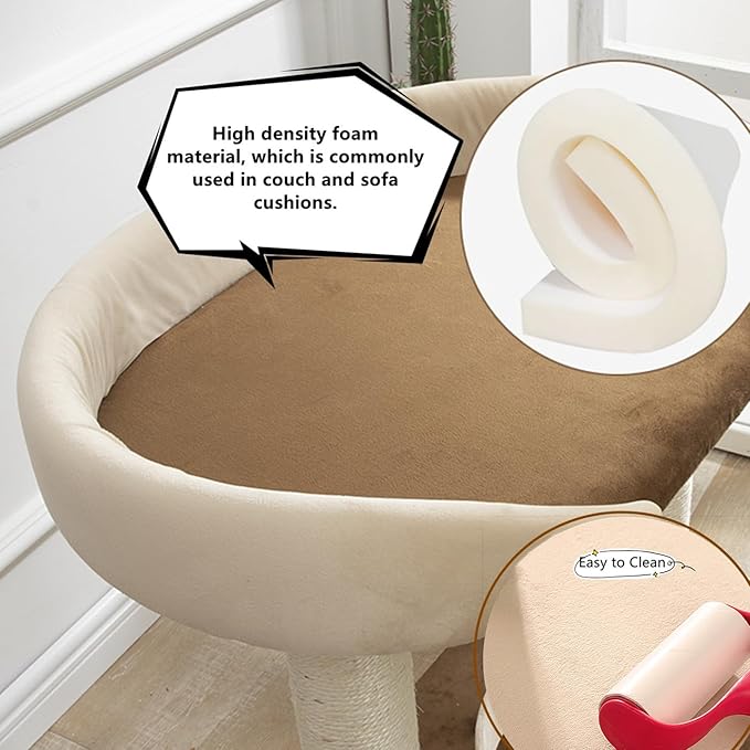 Modern Cat Tree Tower with Extra Large Platform Perch Bed for Large Cat Maine Coon and Big Cat Couch Sofa for Multiple Cats