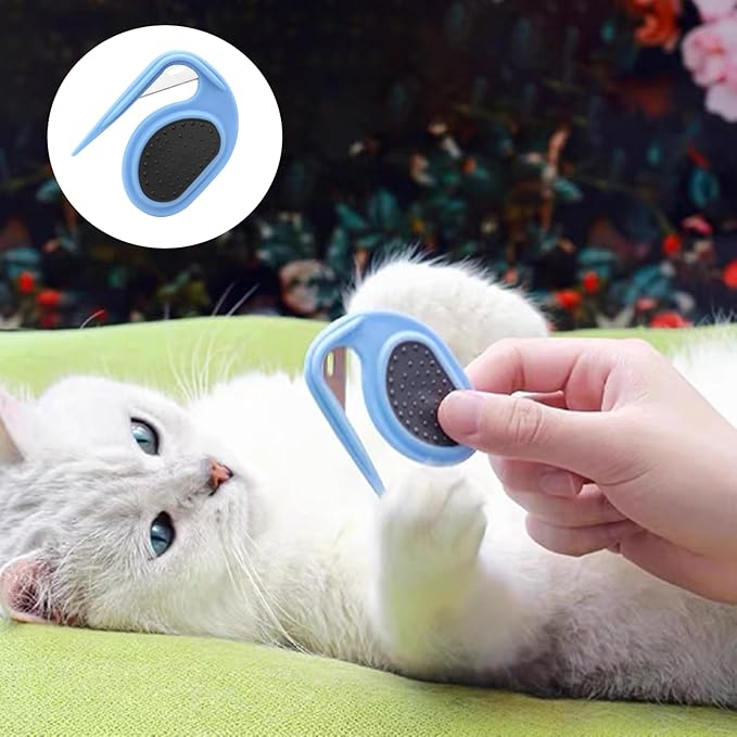 2 PCS Pet Grooming Tool Professional Dematting Comb Dog Detangler Brush Hair Grooming Tool Dog Undercoat Rake Grooming Rake for Grooming - Cuts Through Matts & Tangles with Ease(Blue、Green）