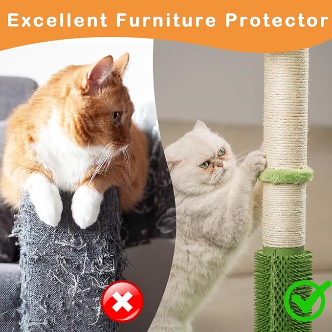 MeowHomm 40" Tall Cat Scratching Post,Cat Bird of Paradise Palm Tree for Indoor Cats with Natural Sisal Scratch Pole Hanging Sisal Ropes and Balls