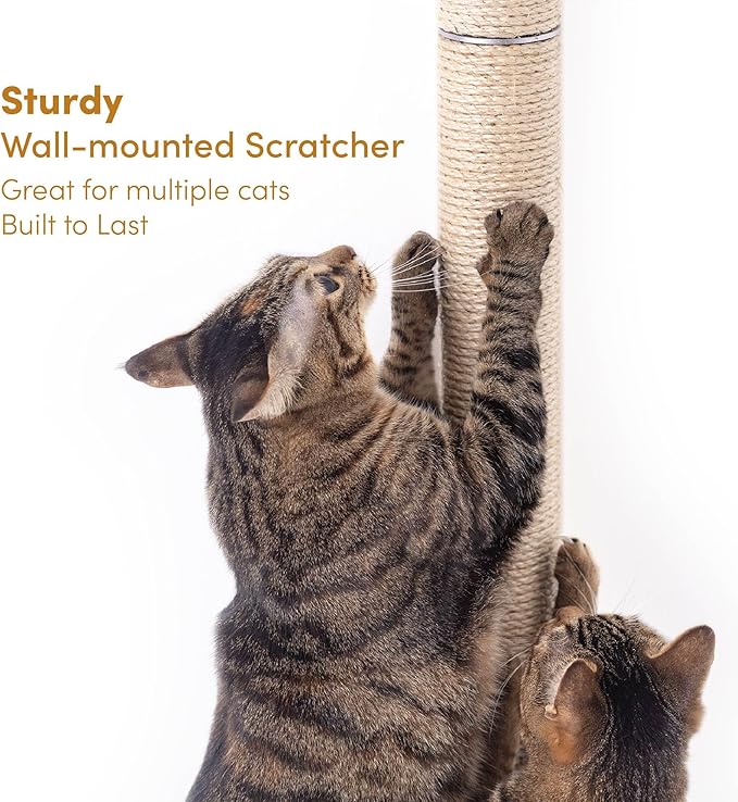 34" Wall Mounted Cat Scratcher, Sisal Scratching Post
