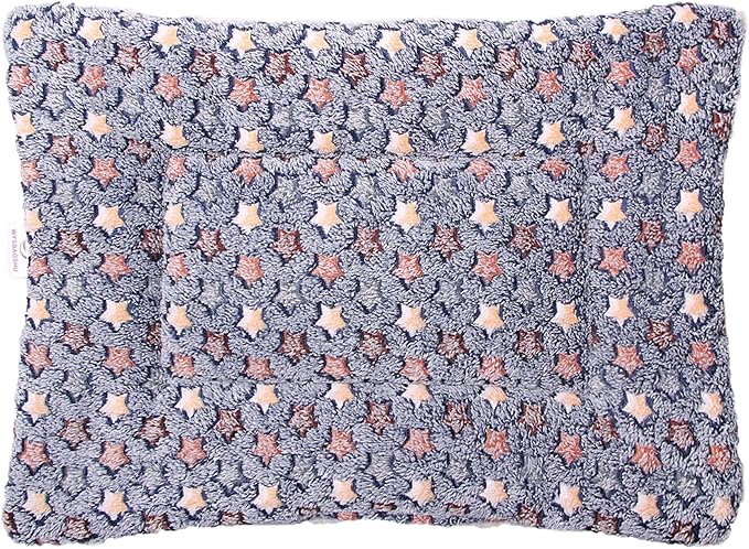FJWYSANGU Fluffy Pet Cat Blanket Soft Coral Velvet Pet Puppy Cushion Mat Warm Cover Soft Pad Mat Dark Blue S