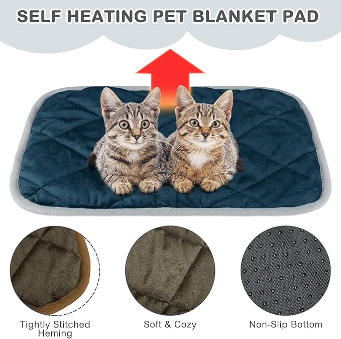 8 Pack Self Heating Cat Mat Self Warming Cat Bed 20"x16" Extra Warm Thermal Pet Bed Mat Reflects Body Heat Washable Dog Crate Pad for Indoor Outdoor Pets(Mixing Color)