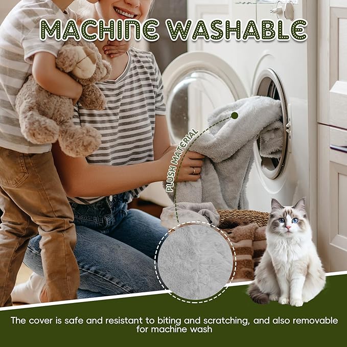 Cat Window Perch, Double Layers Cat Hammock with 6 Stable Screw Suction Cups, Foldable Cat Window Bed Hold Two Cats, Cat Window Seat with Flannel Cat Shelves for Wall