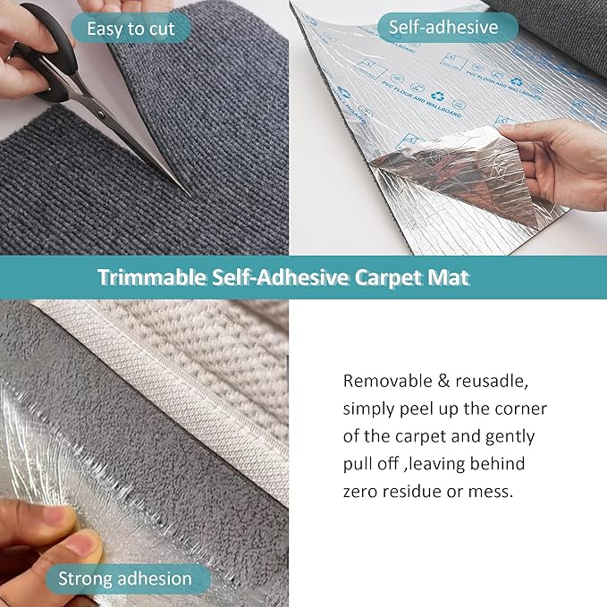 Cat Scratching Mat self-Adhesive, 78.7"x15.8" Cat Carpet remnants,DIY Climbing Cat Scratcher,Cat Scratch Furniture Protector（Dark Gray）