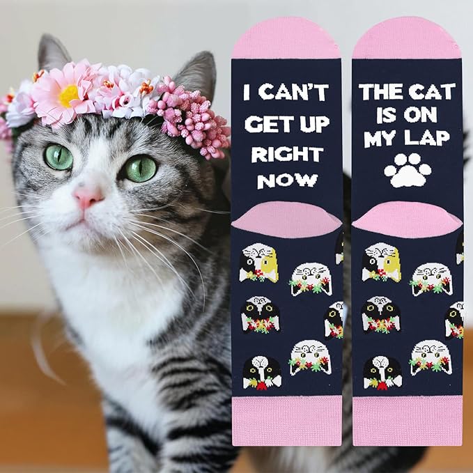 AGRIMONY Funny Cat Dog Socks for Women Teen Girls-Animal Novelty Cute Socks-Mothers Day Cat Dog Mom Gifts Stocking Stuffers