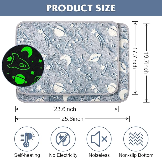 Leekalos Self Warming Cat Bed Self Heating Cat Dog Mat, Ultra Soft Extra Warm Thermal pet Pad for Indoor Outdoor Pets with Removable Cover Non-Slip Botom Washable