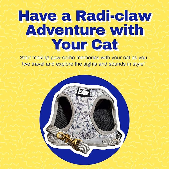 Travel Cat Harness and Leash Set - Adjustable Fit Mesh Cat Harness and Reflective Strap - Comfort Escape Proof Harness for Cats, Kitten for Outdoor Walking, Hiking (Large, Cashcat)