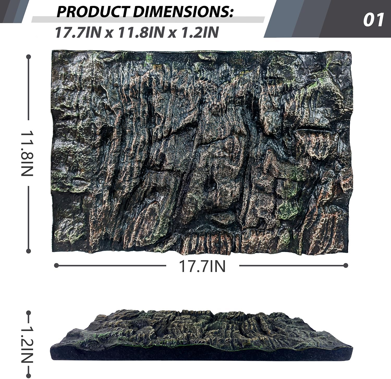 17.7x11.8in Rock Terrarium Background,3D Reptile Tank Background Board,Amphibian Stereo Backdrop Wall,Lizard Snake Gecko Spider Fish pet silo Background Decorative Panel(Paleyellow)