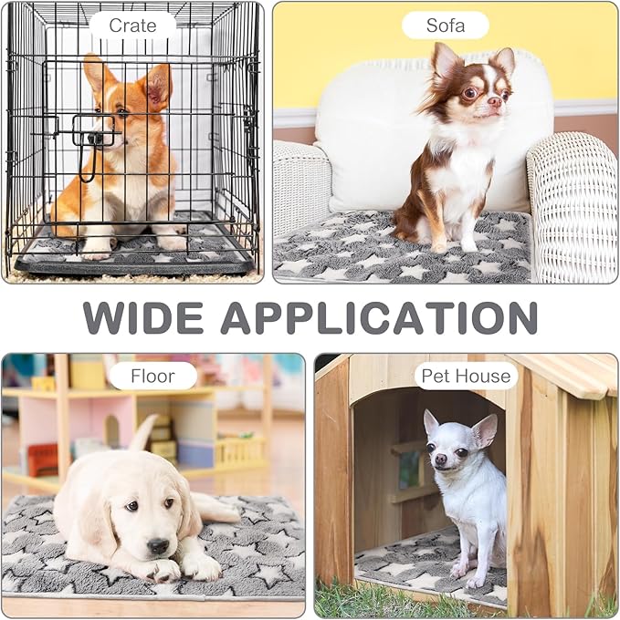 2 Pack Self Warming Cat Bed Pet Self Heating Pad Cat Warming Bed Mat 16 x 20 Inch Thermal Cat Mat Washable Reflects Body Heat Removable Cover for Indoor Outdoor Feral Pet (Gray White Star)