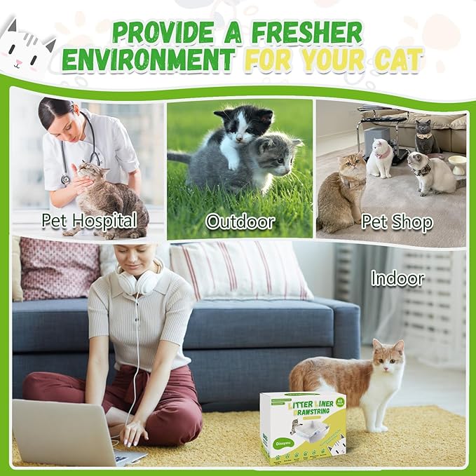 120 packs for self-cleaning litter box and self-cleaning litter box liner, Litter Box Robot garbage bag,flexible and durable, super thick 1.5mil