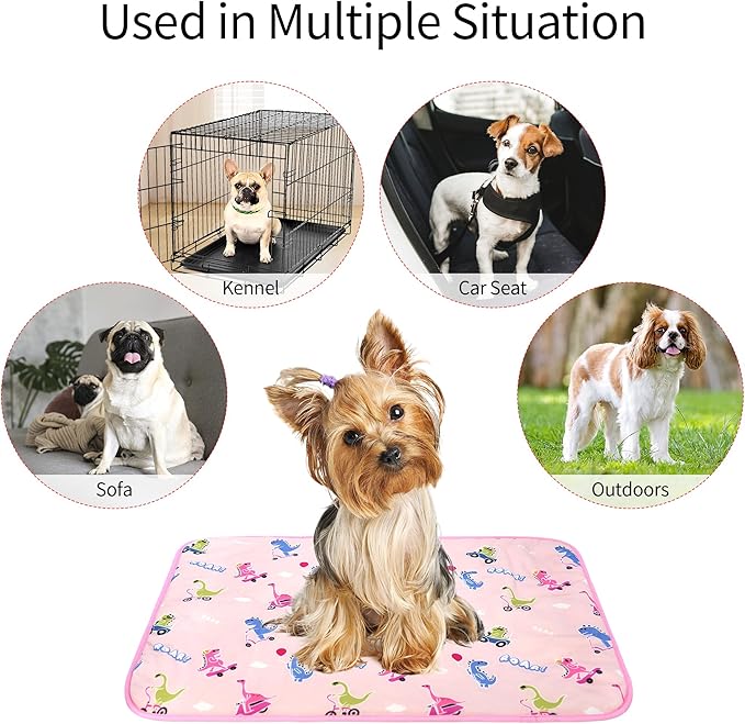 DELIFUR Dog Cooling Mat- Pet Cooling Mat Outdoor for Dogs Self Cooling Pad for Puppy Small Medium Dog Machine Washable (Large, Pink)