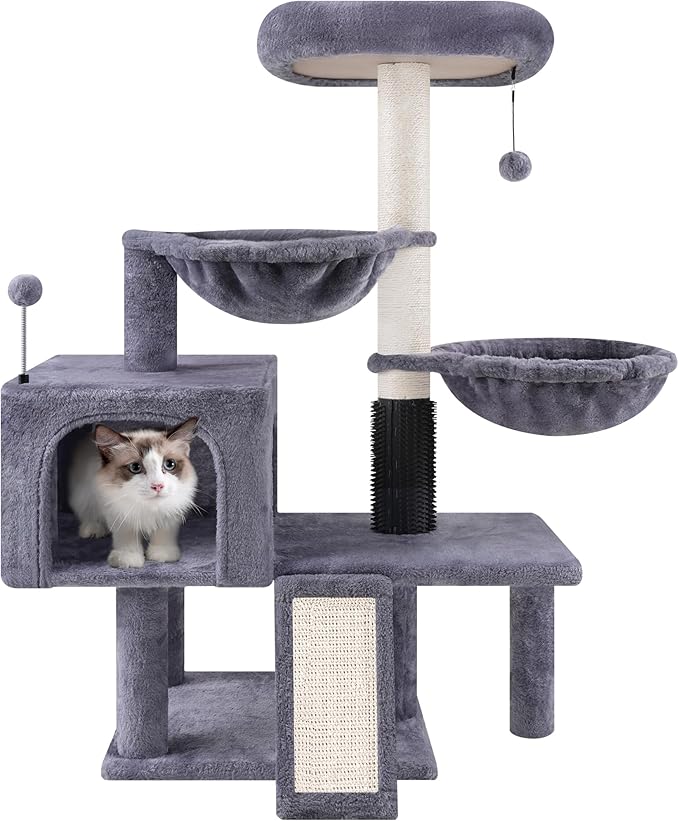 Multi Level Cat Trees with Cat Houses Hammock ScratchingPosts,Grey …
