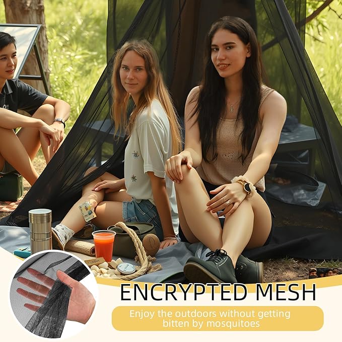 4 Corners Mosquito Net for Mosquiteros para Camas Bed Canopies Netting Bed Drapes Rectangular Mosquito Mesh for Camping Home Outdoor Travel Dormitory(Black,L75 X W79 X H67 Inch)