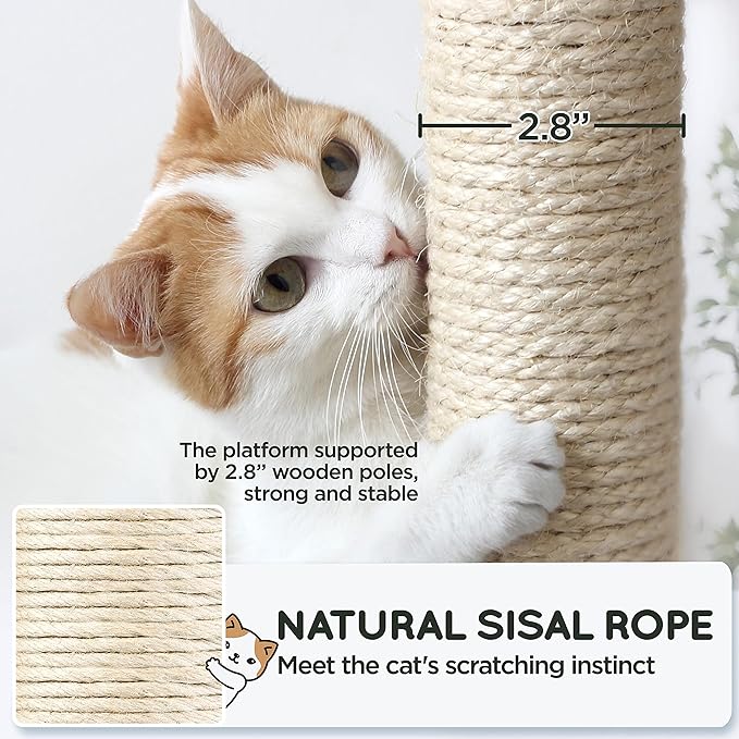 Yaheetech Cat Tree Cat Tower, 63in Multi-Level Cat Tree for Indoor Cats, Tall Cat Tree w/Sisal-Covered Scratching Posts & Condo, Cat Furniture Activity Center for Cats Kitten, Green