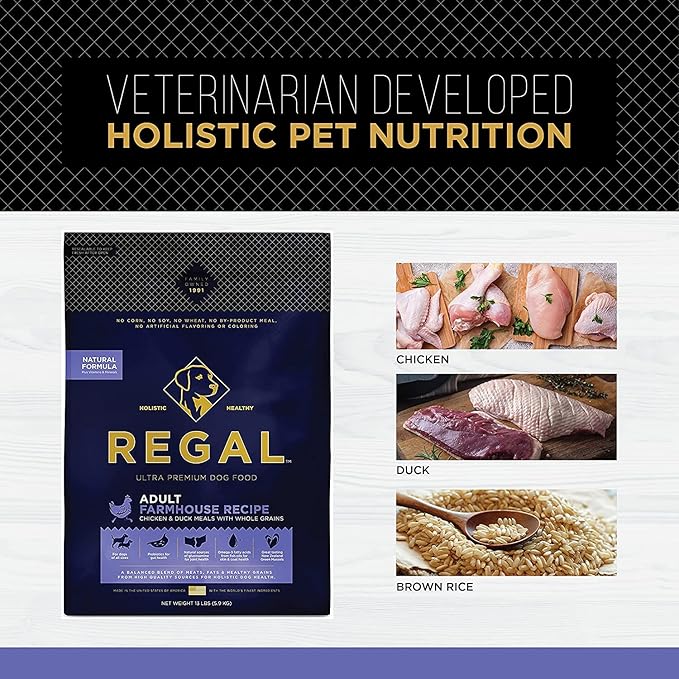 Adult Farmhouse Recipe (Chicken and Duck) All Natural, Slow Cooked Whole Grain Dry Dog Food for All Breeds and Sizes of Adult Dog - Made in The USA, 26 LB Bag