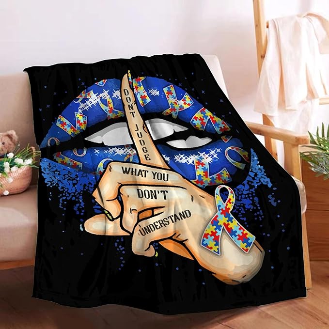 Autism Awareness Blanket Throw Super Soft and Cozy Blankets for Home Decoration, Couch, Bed, Sofa 80"x60" Large for Adult for All Seasons