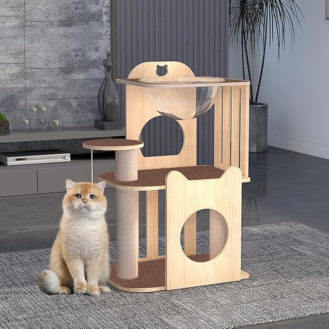 Trimmable Cat Scratching Post Carpet Covered 78.7”x15.8” Self-Adhesive Cat Tree Shelves Replacement Parts Mat Cat Scratcher Mat for Cat Shelf Steps Couch Furniture DIY Protector(Beige)