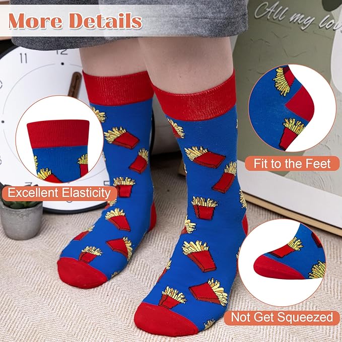 5 Pairs Womens Fun Famous Painting Patterned Art Socks Cotton, Printed Cool Novelty Funny Socks for Women