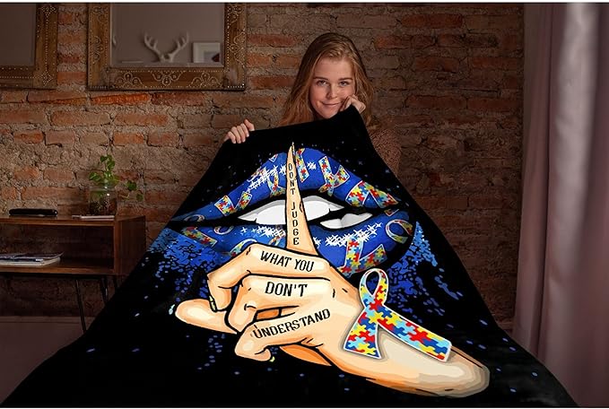 Autism Awareness Blanket Throw Super Soft and Cozy Blankets for Home Decoration, Couch, Bed, Sofa 60"x50" Medium for Teen for All Seasons