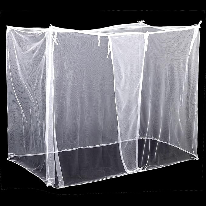 4 Corners Mosquito Net for Mosquiteros para Camas Bed Canopies Netting Bed Drapes Rectangular Mosquito Mesh for Camping Home Outdoor Travel Dormitory(White,L75 X W35.5 X H59 Inch)