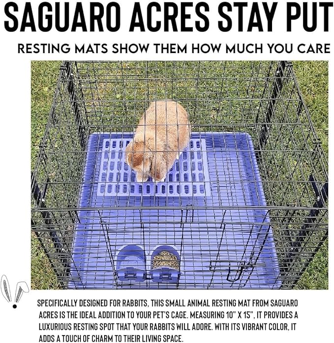 Saguaro Acres Rabbit and Small Animal Cage Resting Mat for Wire Floored Cages - Pack of 6 (Pink, Blue, Teal, Purple, Grey and Orange)
