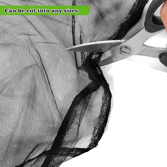 78x10Ft Mosquito Netting Garden Mesh Netting, Fly Bird Net Barrier Hunting Blind Plant Protecting Net, 3x24m,Black