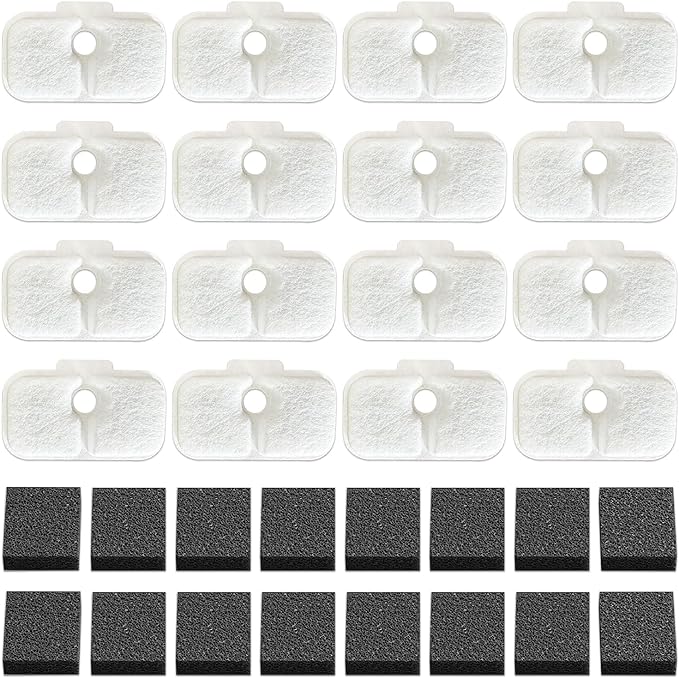 16-Pack Cat Water Fountain Filter Replacement for Petlibro - Pre-Filter Sponges Compatible with PLWF105, PLWF115, PLWF005-8 Months Set of Replacement Filters for Ultra Quiet Pet Water Fountain