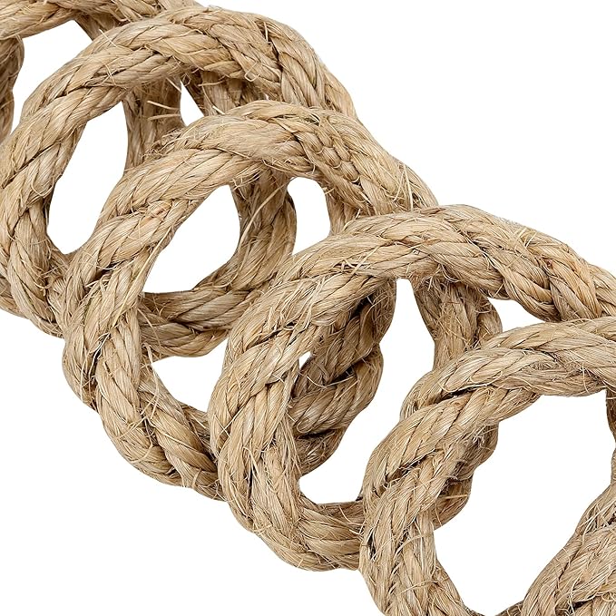 1/2 Inch Sisal Rope, 100 Feet Twisted Sisal Rope for Repairing, Recovering Cat Scratching Post, Bundling, Decoration, Wall hangings, tie Downs