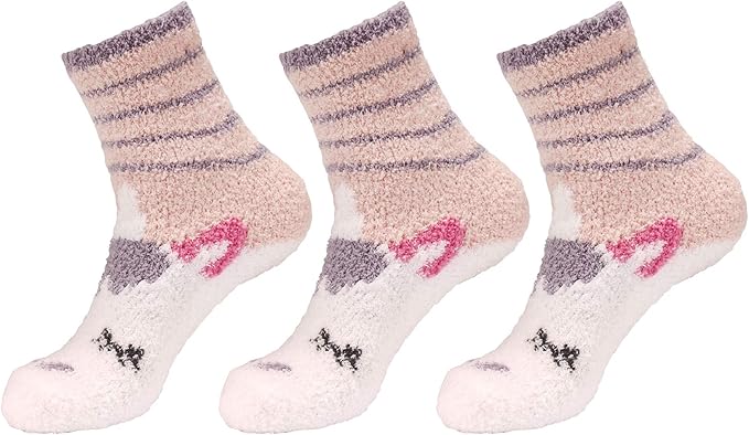 BambooMN Women's Super Soft Warm Microfiber Fuzzy Cozy Unicorn Series Crew Socks
