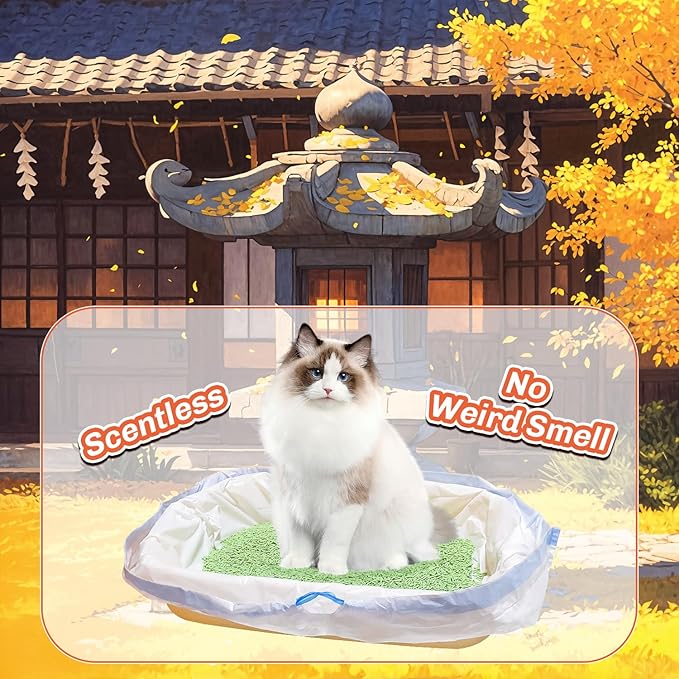 45-Pack KYOYA Litter Box Liners - Heavy Duty, Large, Tear Resistant Cat Litter Liners - Drawstring Cat Litter Bags Liners - Jumbo, Unscented